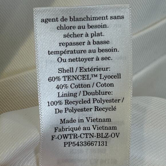 Everlane The Tencel Oversized Blazer Buttersmooth White Women Plus Size 14 NWOT - Picture 9 of 9